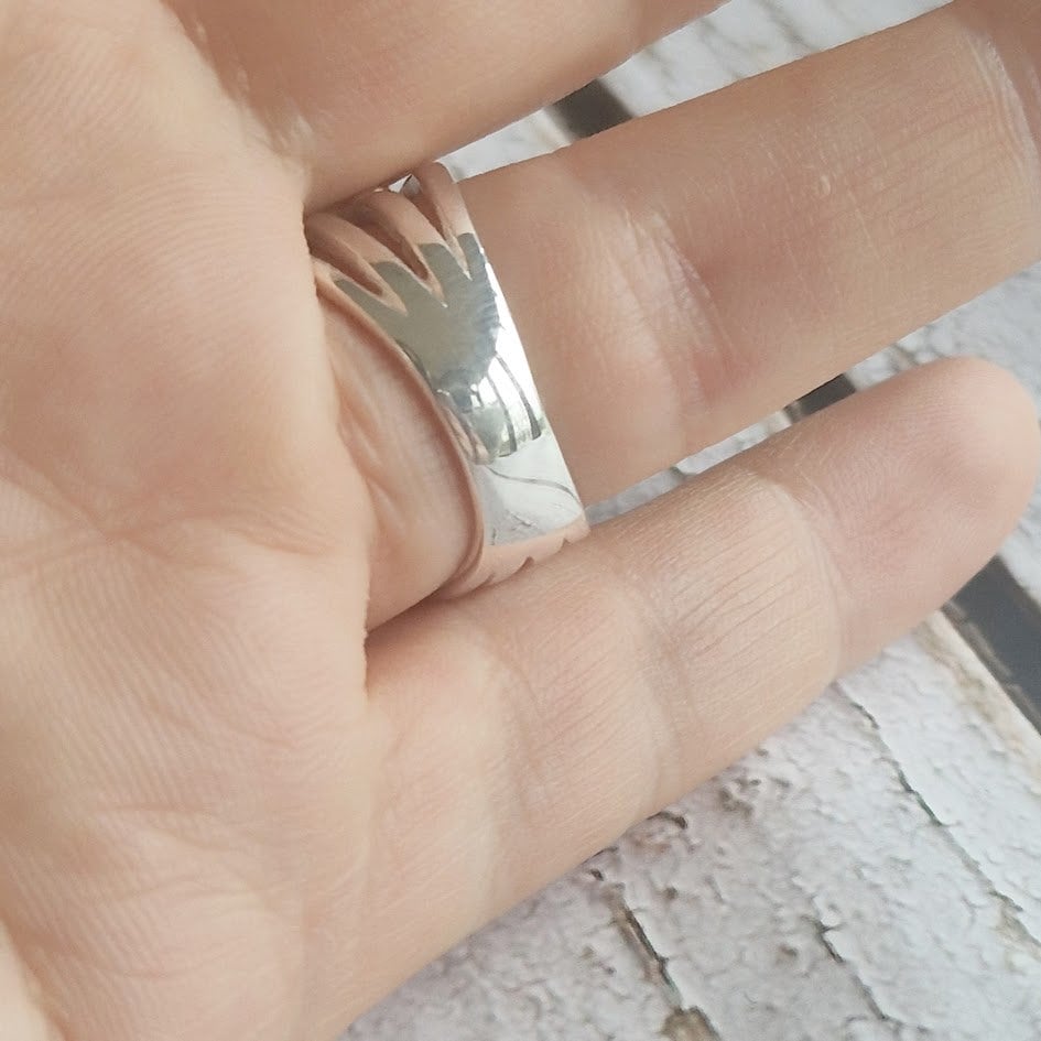 Silver Statement Ring, Abstract Design Ring, Stacked Ring, Boho Inspired, Contemporary Design