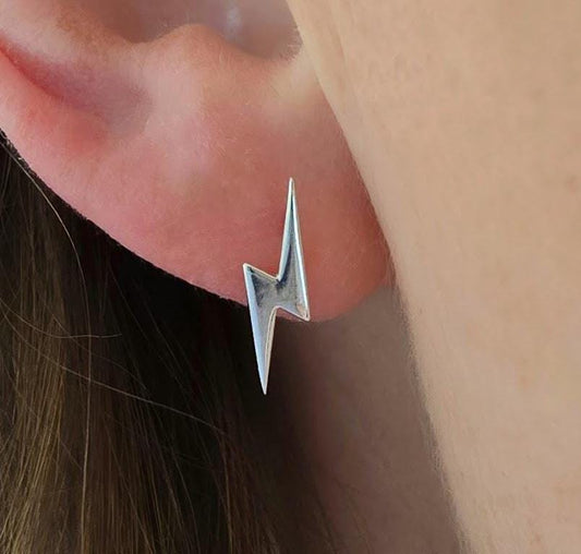 Silver Lightning bolt, Lightning Earrings, Lightning Bolt Earrings, Weather-Inspired Jewellery, Silver Gift, Weather Inspired